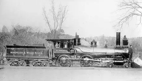 Montpelier and Wells River Railroad steam locomotive A. F. Sortwell, right side