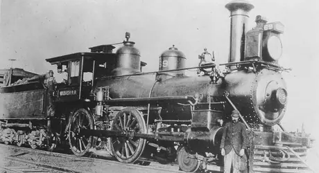 Wabash Railroad Company coal burning steam locomotive no. 69, three-quarter view