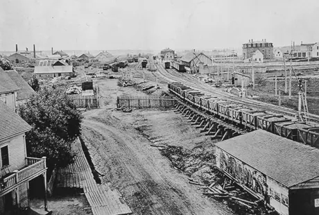 An elevated view of Moncton yards