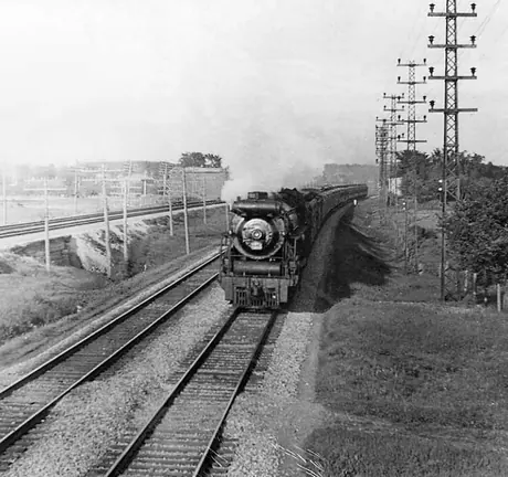 Canadian National Railways eastbound International Limited passenger train from Toronto arrives at Montréal