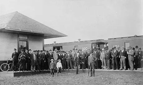 Officials and guests at the opening of the Coast Railway in 1897