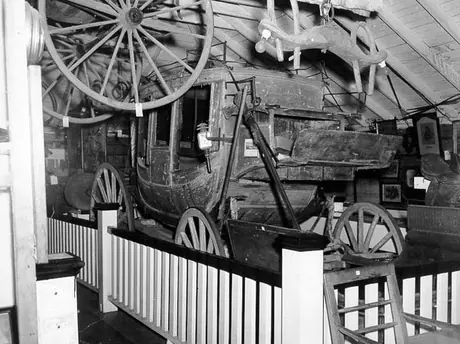 A stage coach used by the Prince of Wales on a Royal Tour of Nova Scotia in 1860