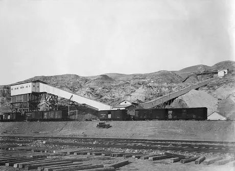 Canadian National Railway coal cars at the Atlas Coal Mine