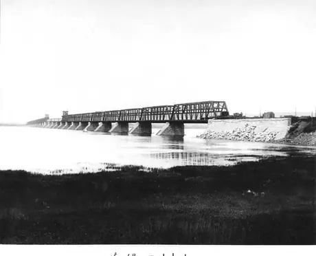Victoria Bridge reconstruction: a view from the east shore of the St. Lawrence River