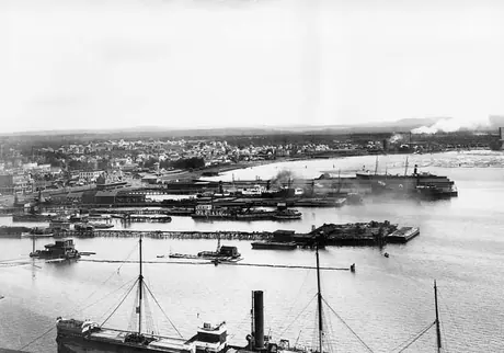 A view of the harbour at Port Arthur