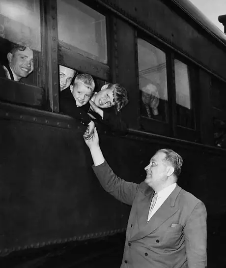 Dutch immigrants aboard a passenger car