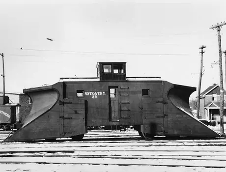 Niagara, St. Catharines and Toronto Railway single track snow plow no. 39 with blades at both ends