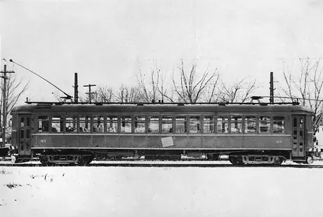 Canadian National Electric Railways electric interurban passenger car no. 83 ran between St. Catharines and Port Colborne