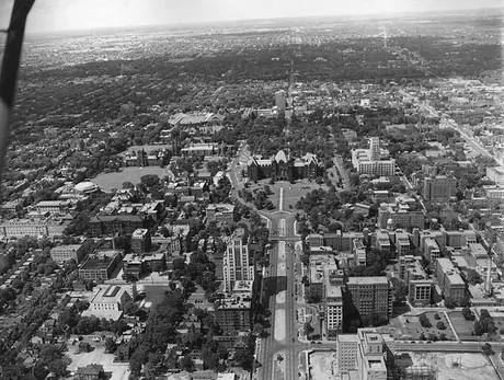 Looking north along University Avenue toward Queen's Park