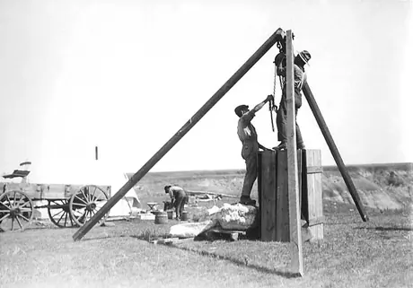 Crating dinosaur fossils for transportation in the
