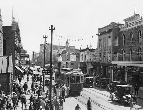 A street railway car on 8th Avenue