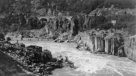 A footbridge across the Fraser River at Hells Gate