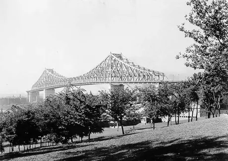 The Jacques Cartier Bridge seen from St. Helen's Island