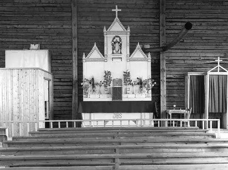The altar of a small rural church