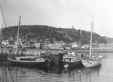 Boats tied up at the dock