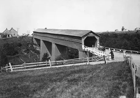 A covered bridge in the Gaspé region