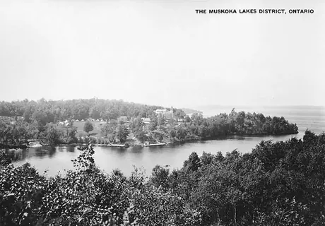 A waterfront view in the Muskoka Lakes District