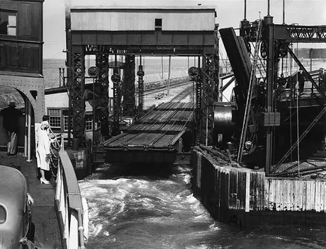 The railway car ferry SS Charlottetown leaving the dock