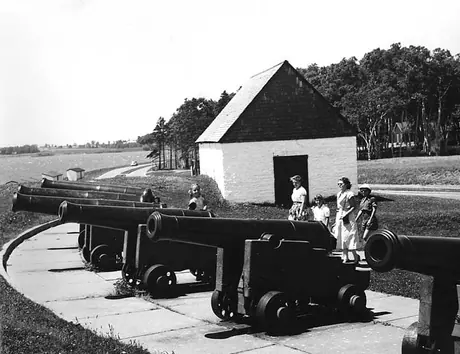 Cannon guarding Victoria Park at the site of Fort Edward