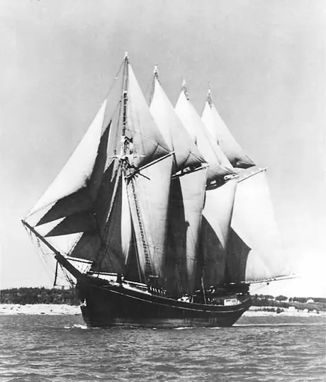 The four-masted schooner