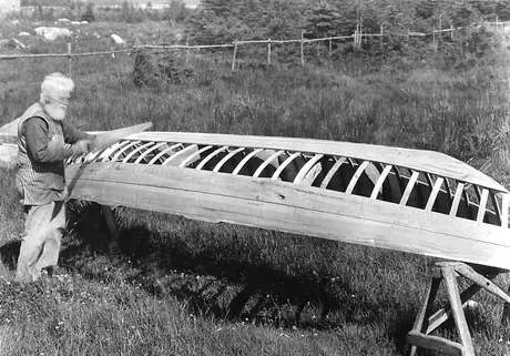 A boat builder at work
