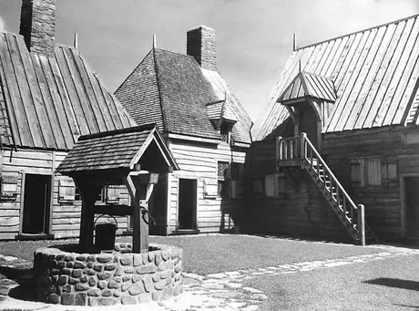 An inner courtyard at Port Royal National Historic Site