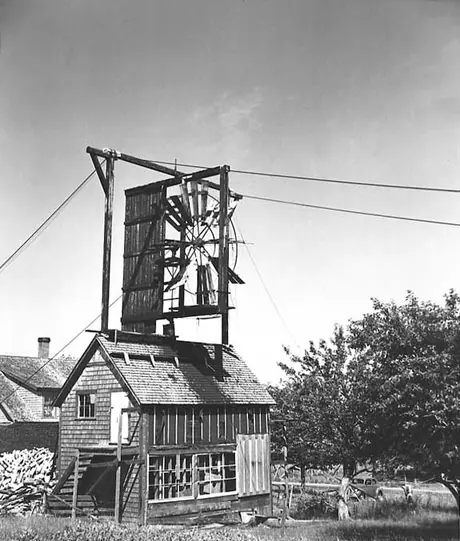 A wind powered sawmill