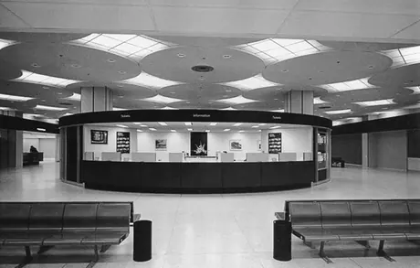 Service counter and waiting area in the Canadian National Railway station