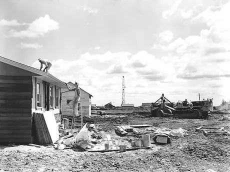 Housing construction near the oil fields