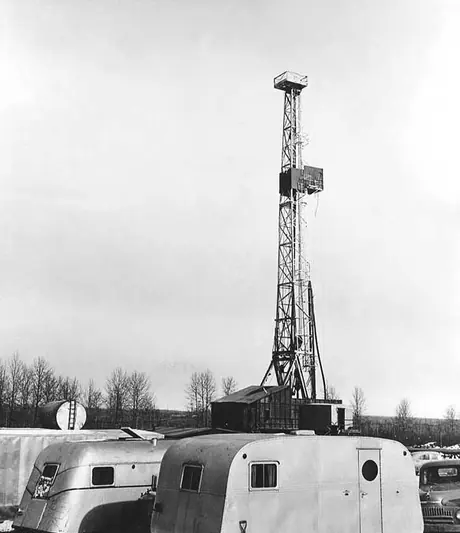 An oil drilling rig
