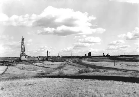 A view of the Wainwright oil field