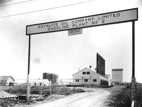 Entrance to the Royalite oil plant