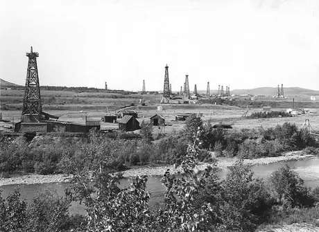 A view of the MacLeod and Royalite groups in the Turner Valley oil fields