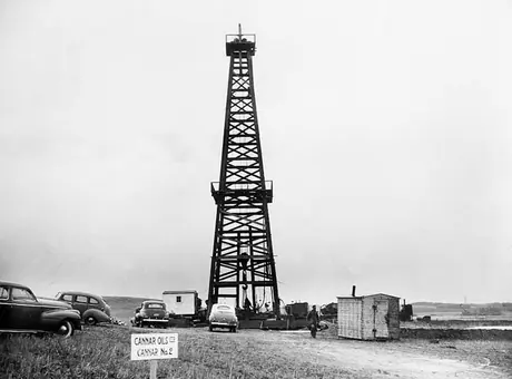 A view of Cannor no 2 oil rig at the Vermillion oil fields