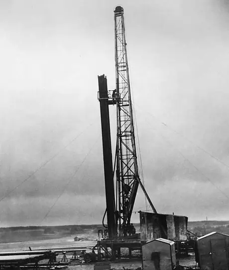 A view of Canner no. 1 oil well at the Vermillion oil fields