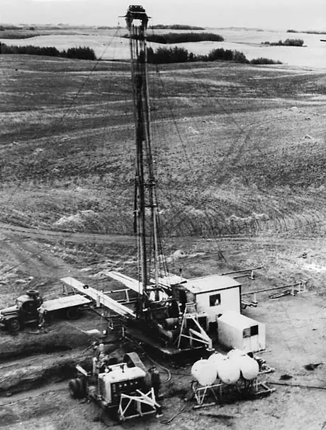 Drilling an oil well in Alberta