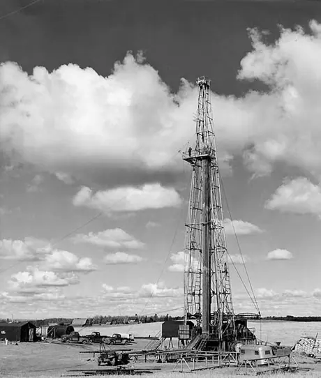 An oil drilling rig near Edmonton