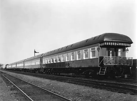 A view of the Canadian National Railways Royal Train used by their Majesties during the 1939 Royal Tour of Canada