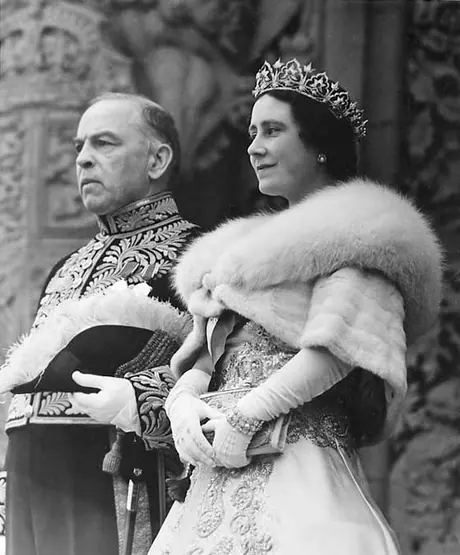Her Majesty Queen Elizabeth and Canadian Prime Minister William Lyon MacKenzie King during the 1939 Royal Tour of Canada