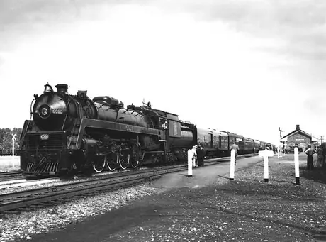 The Canadian National Railways Royal Tour Train stops at Brockville during the 1939 Royal Tour of Canada