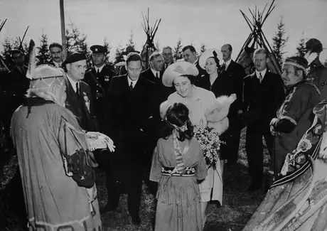 Her Majesty, Queen Elizabeth, greets Aboriginal subjects