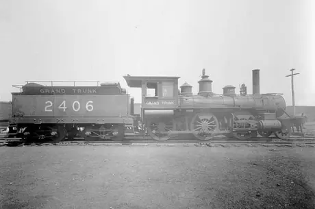 Grand Trunk Railway steam locomotive no. 2406, side view