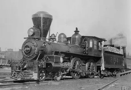 Grand Trunk Railway steam locomotive no. 2194 enters the repair shops