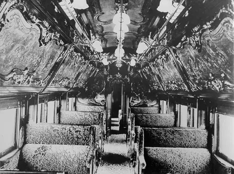 The interior of a pre-Confederation Grand Trunk Railway sleeping car