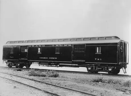 Grand Trunk Railway baggage and express car no. 721