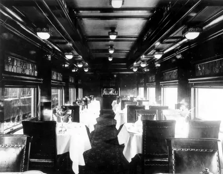 Interior view of a Canadian Northern dining car