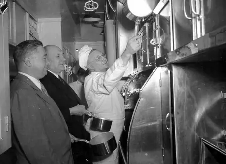 Kitchen of the dining car