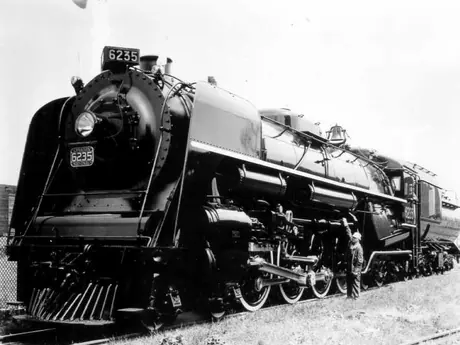 Northern type locomotive 6235, 1 of 30 built by MLW, for transporting war munitions and supplies to the seaports