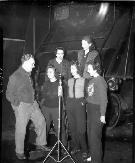 Special CBC radio broadcast with female CN employees at Mimico roundhouse