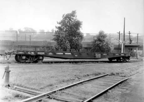 CN 50 ton flat car 662096 built by Canadian Car & Foundry